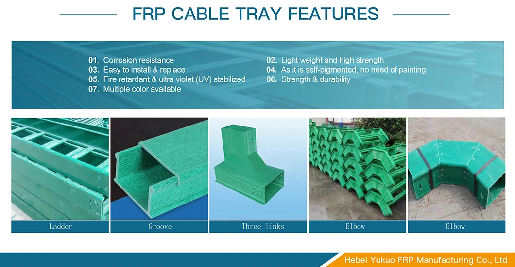 Flame Retardant GRP/FRP Cable Tray GRP Cable Ladder