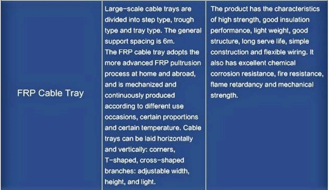 High Quality Solvent Resistant FRP Cable Ladder Tray