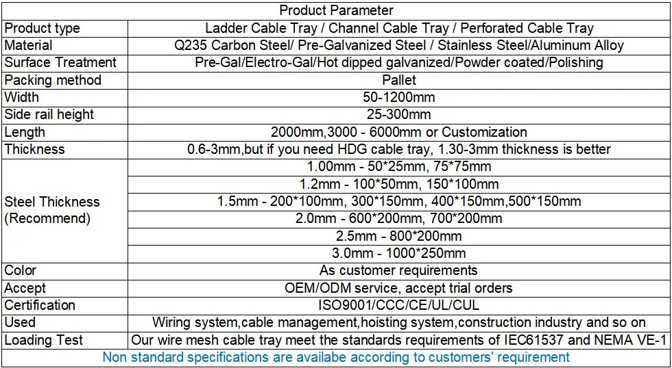 New Type Standard Gi Galvanized Steel Ventilated Cable Tray