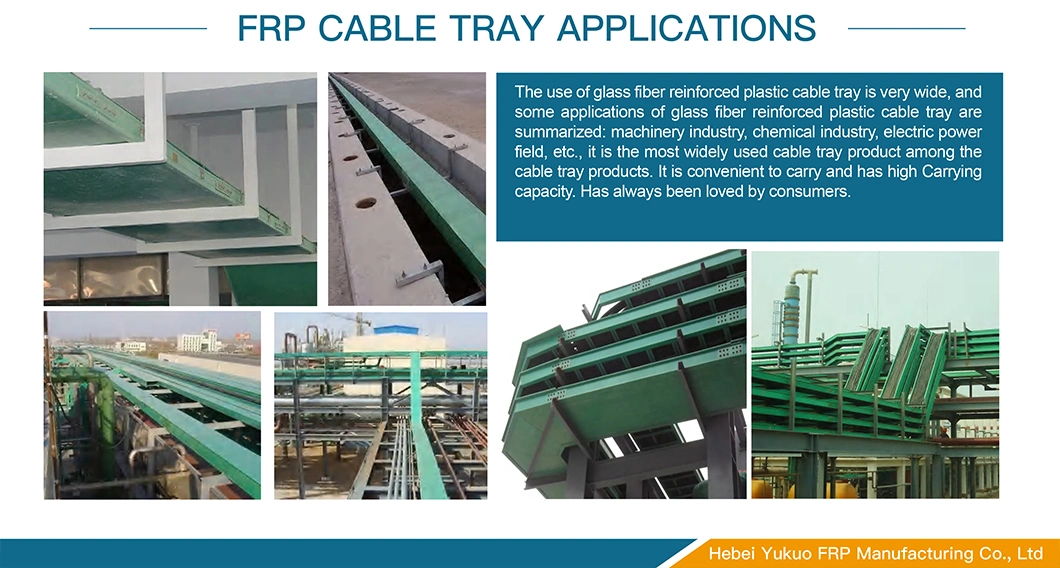 Customized Fiberglass Cable Trays Perforated GRP FRP Cable Tray